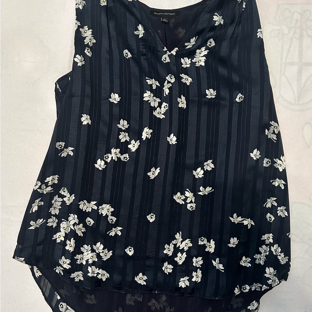 Banana Republic Black Floral Blouse